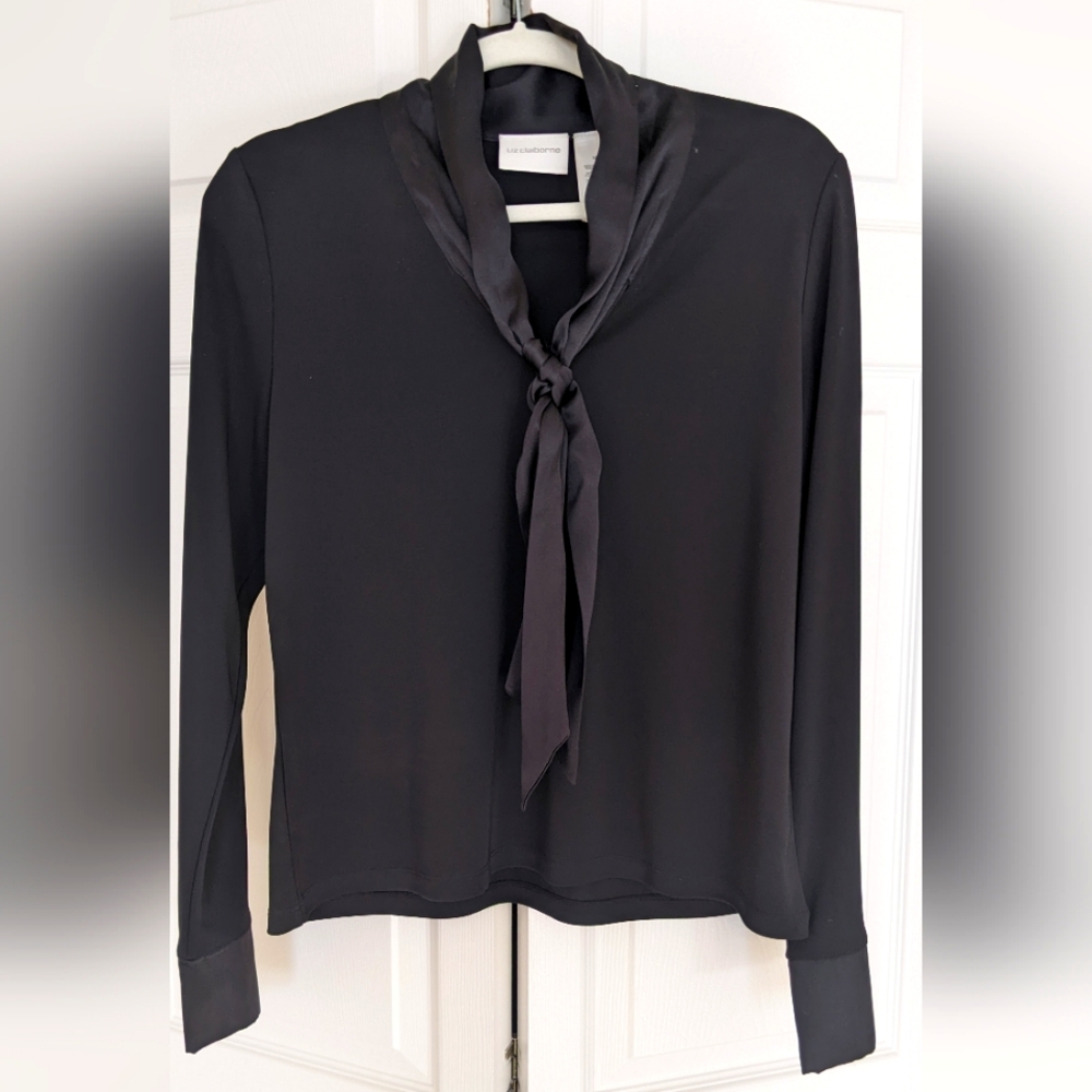 Black Long-Sleeve Top by Liz Claiborne size M